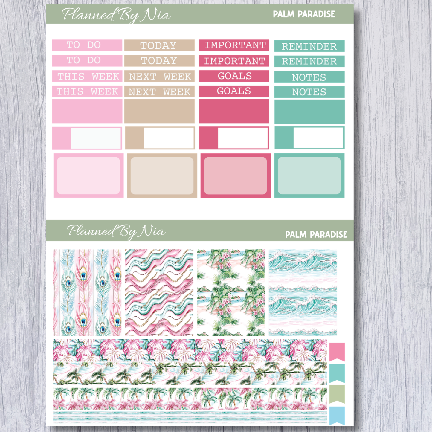 Palm Paradise Mini Weekly Sticker Kit