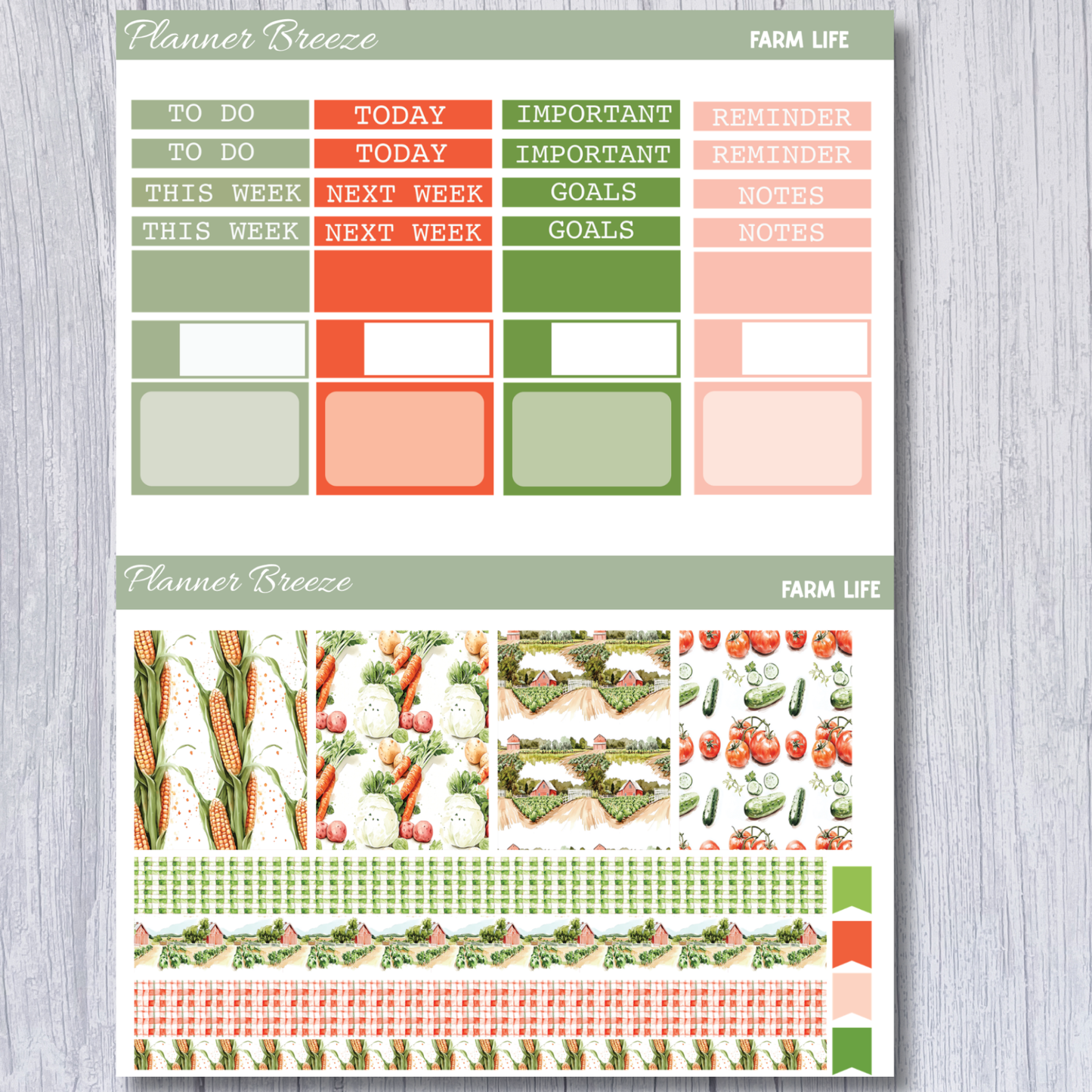 Farm Life Mini-Weekly Sticker Kit