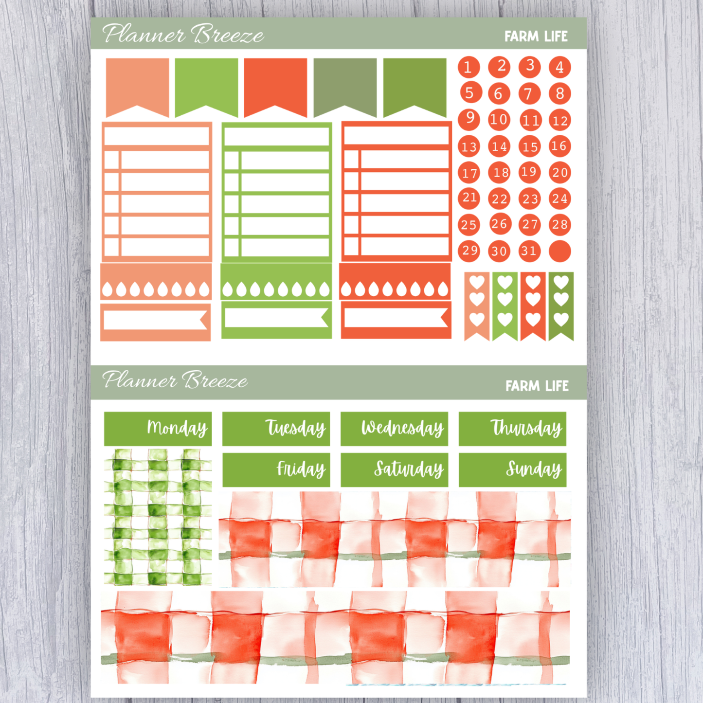 Farm Life Full Weekly Sticker Kit