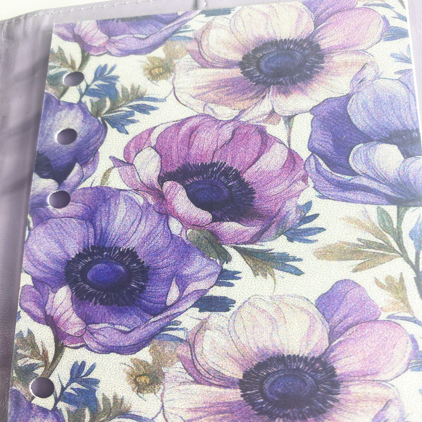 Purple Floral A6 Cash Binder Dashboard