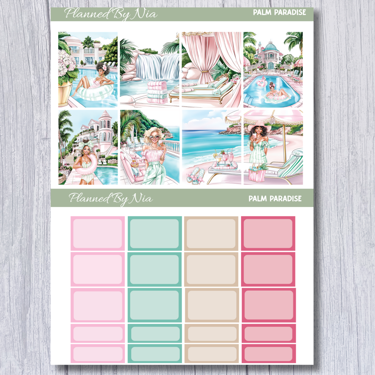 Palm Paradise Full Weekly Sticker Kit