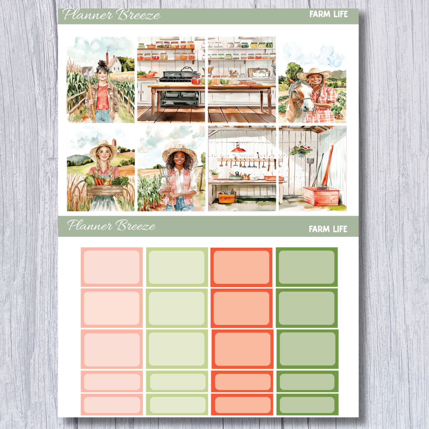 Farm Life Full Weekly Sticker Kit