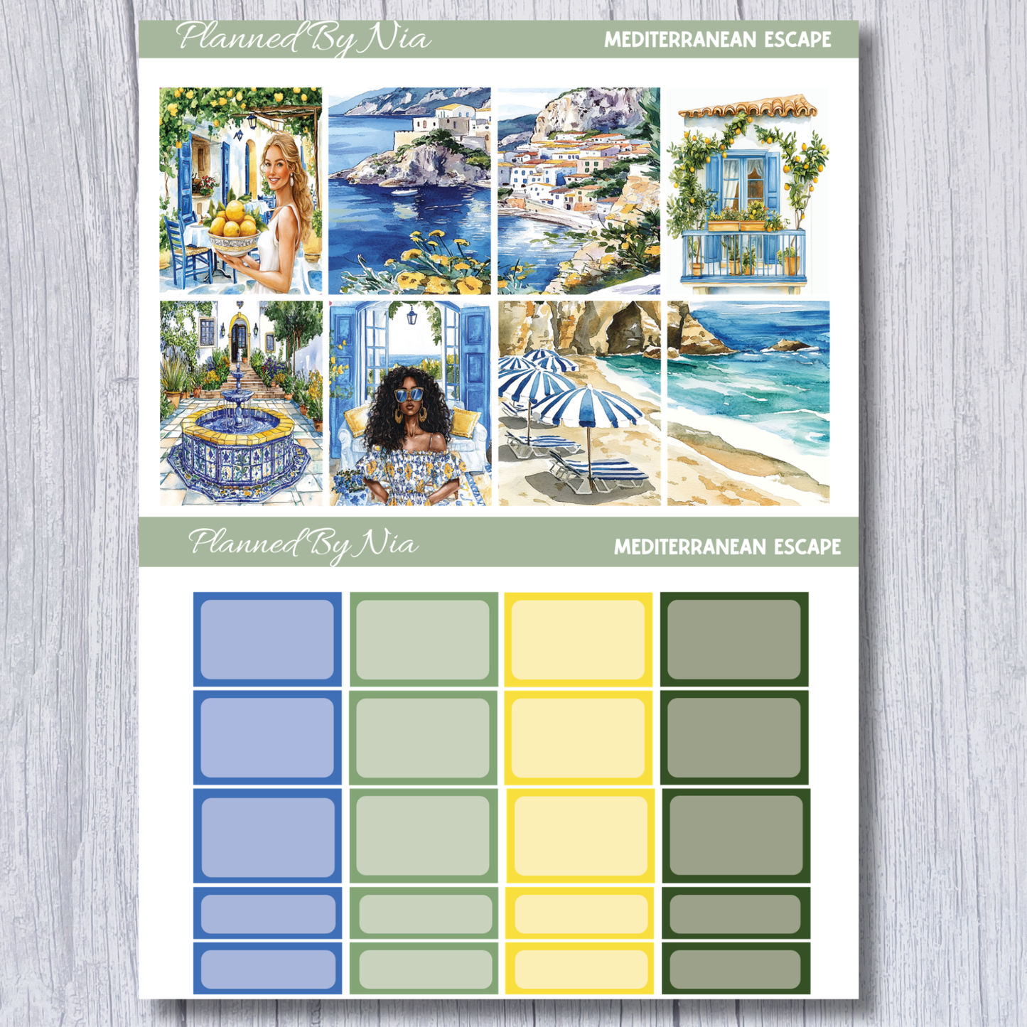 Mediterranean Escape Weekly Vertical Sticker Kit