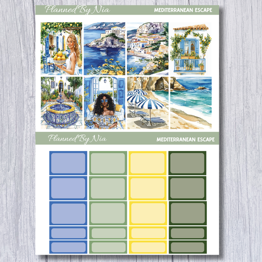 Mediterranean Escape Weekly Vertical Sticker Kit