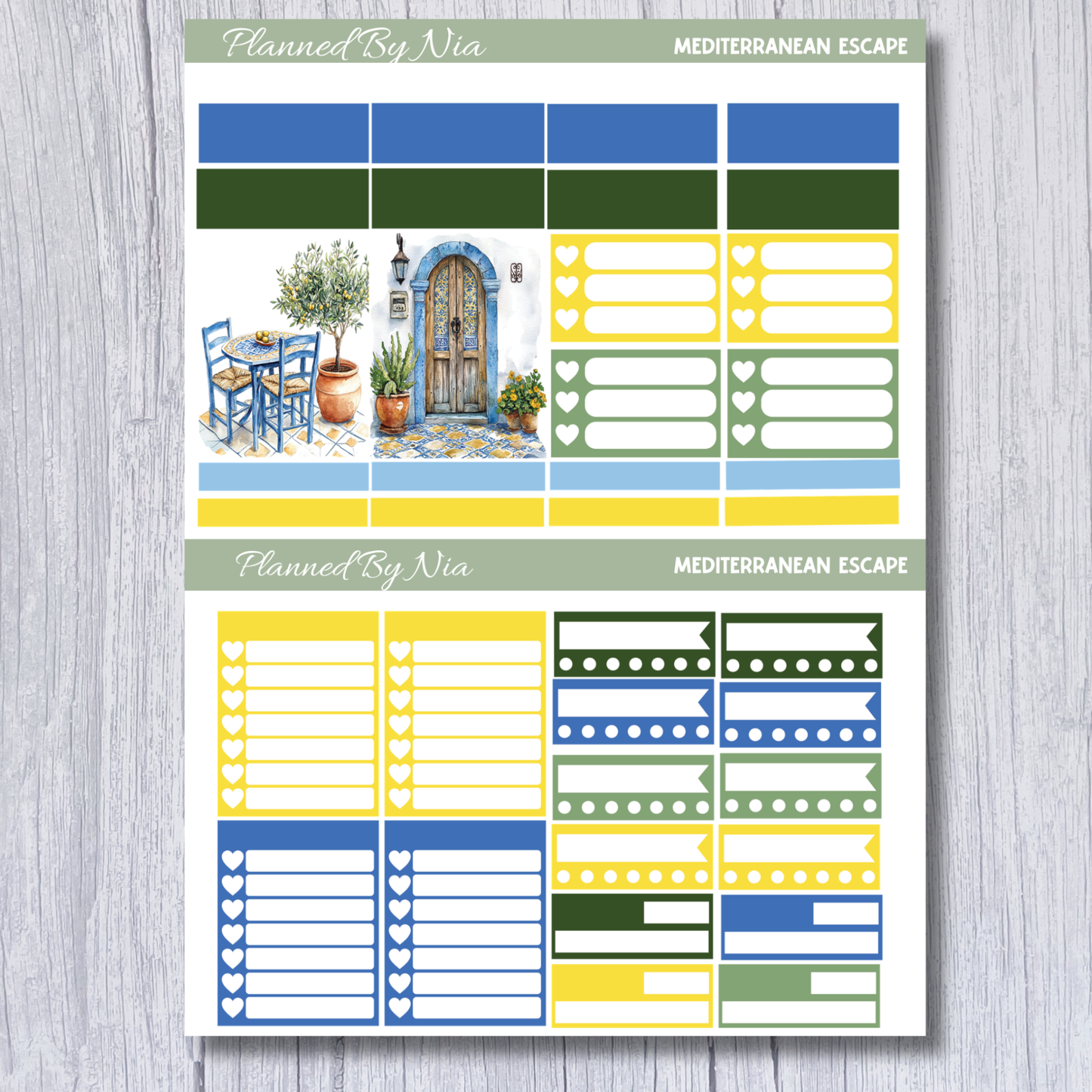 Mediterranean Escape Weekly Vertical Sticker Kit
