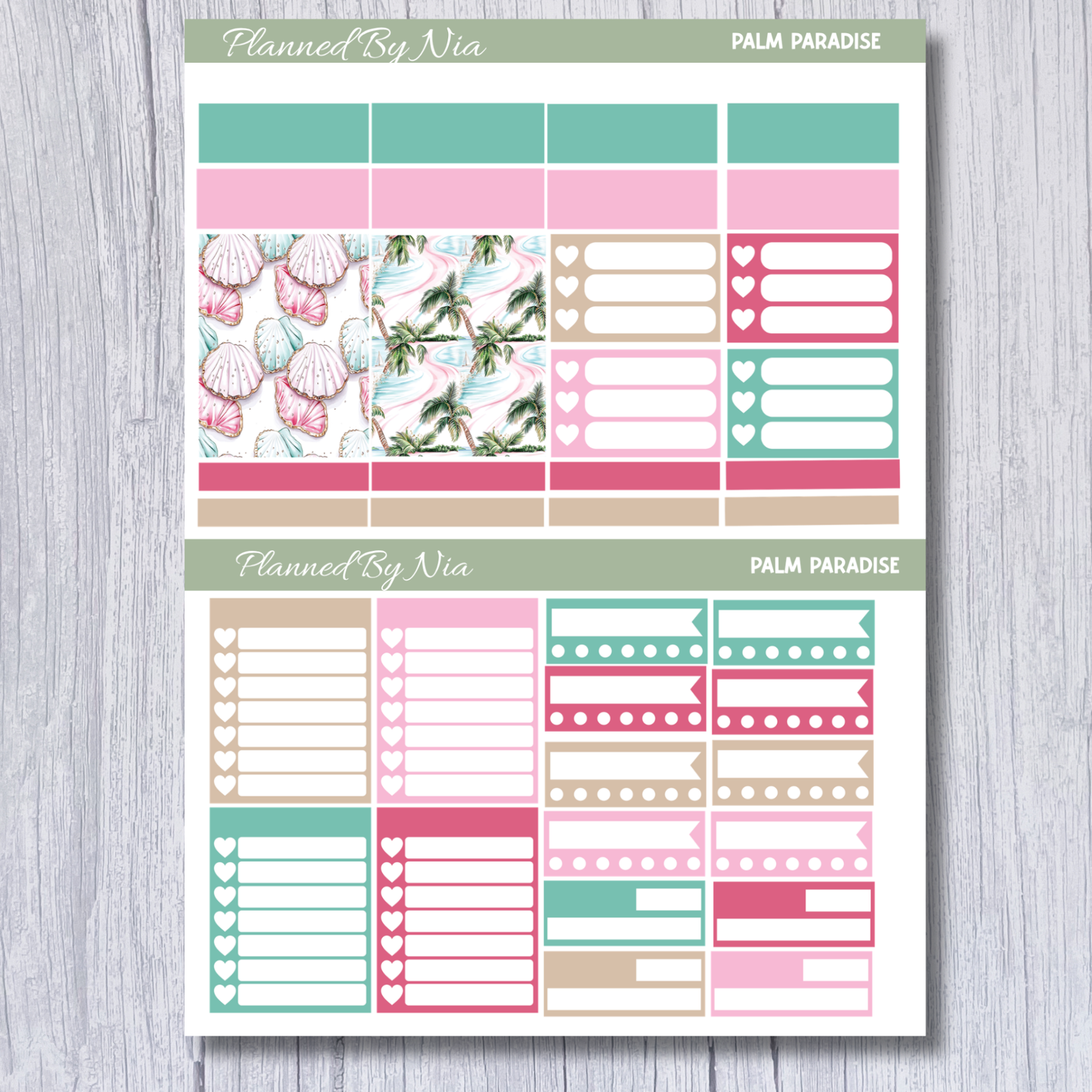 Palm Paradise Full Weekly Sticker Kit