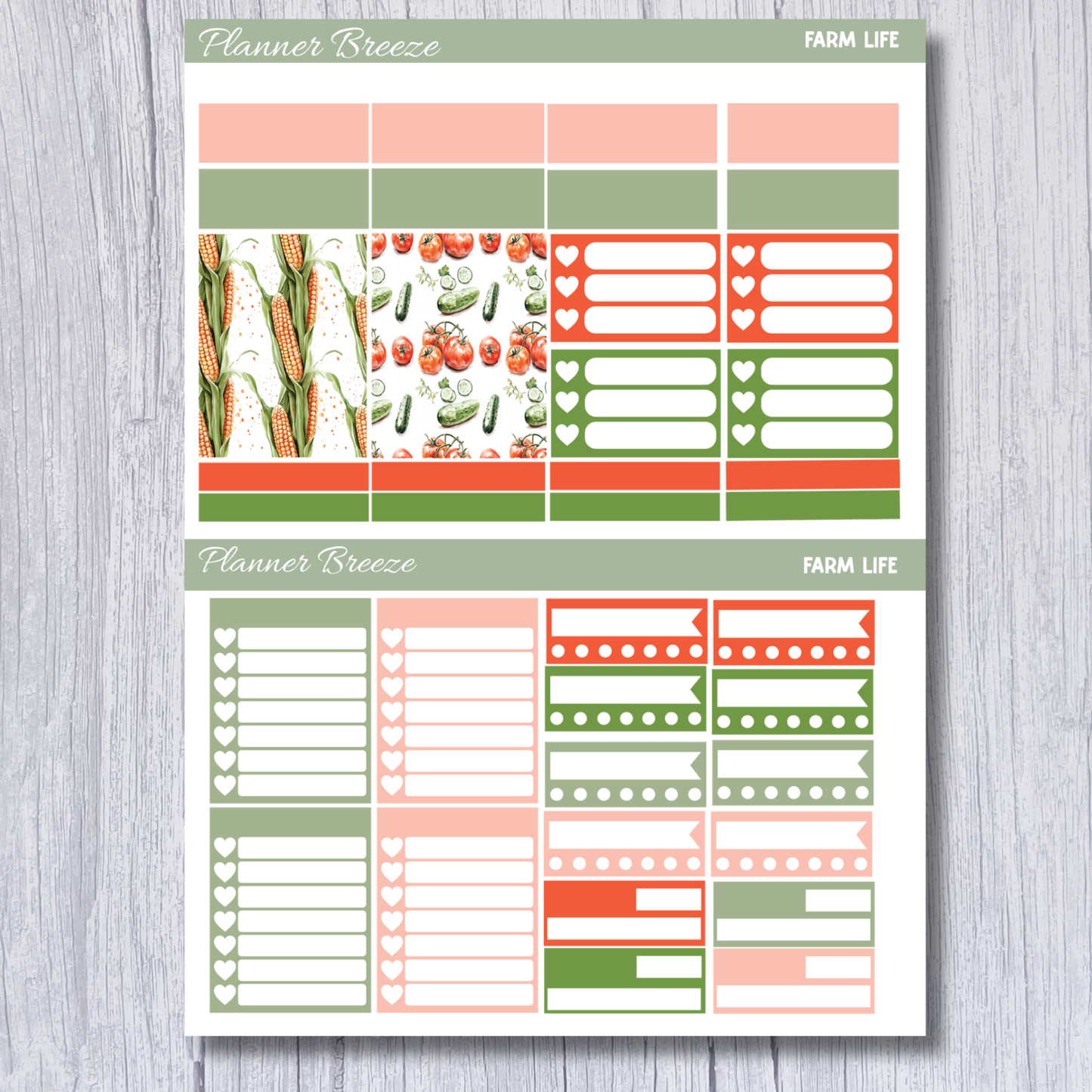 Farm Life Full Weekly Sticker Kit