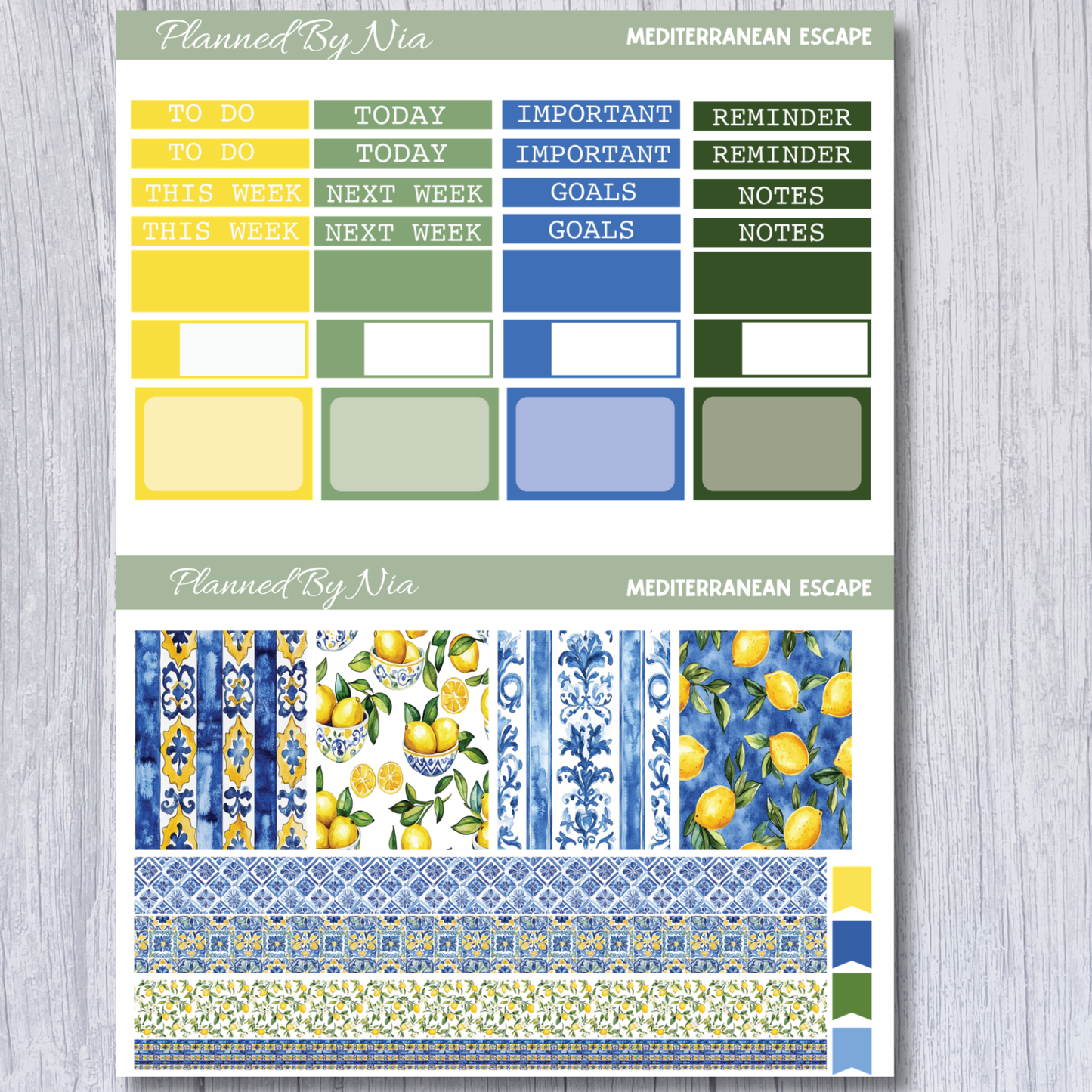 Mediterranean Escape Weekly Vertical Sticker Kit