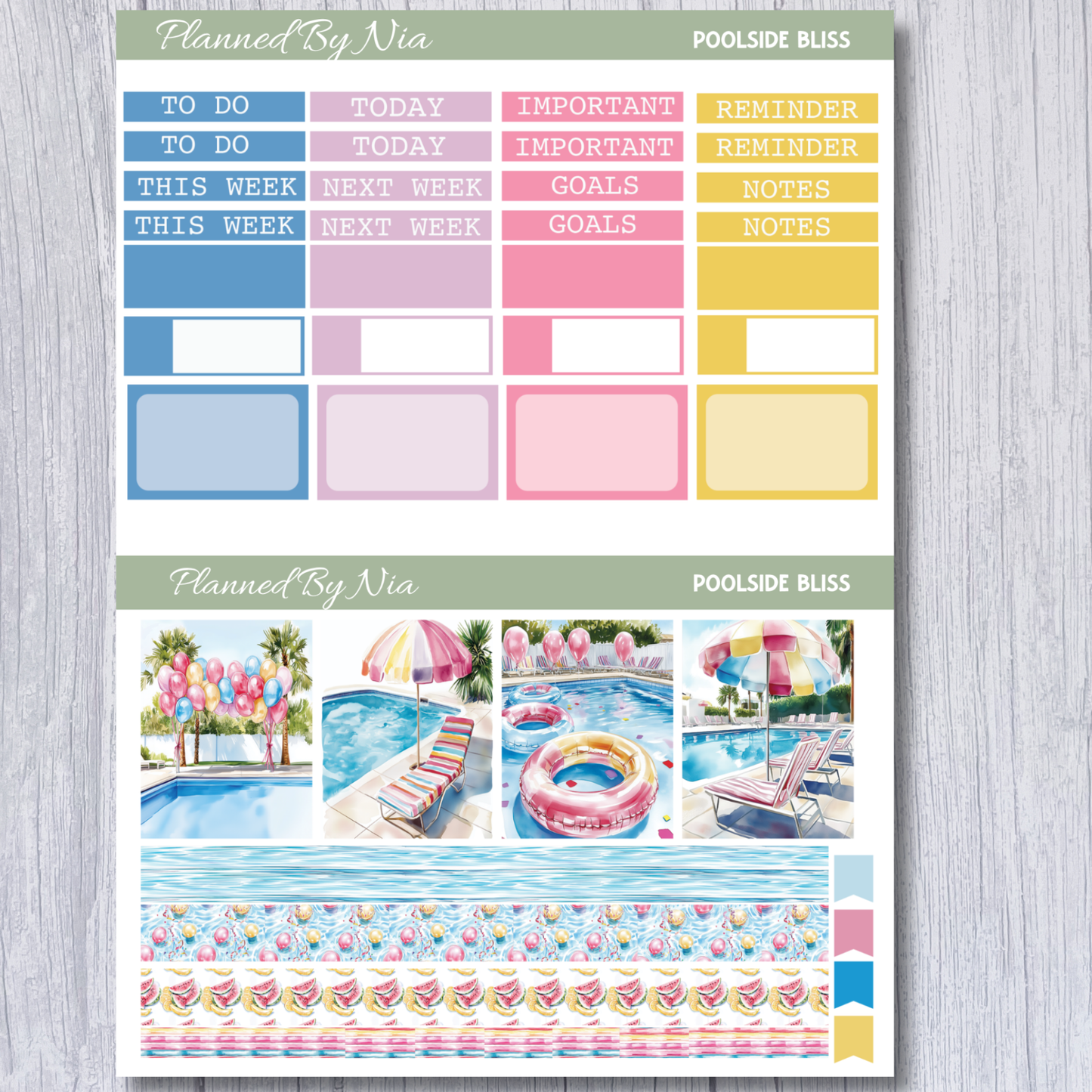 Poolside Bliss Full Weekly Sticker Kit