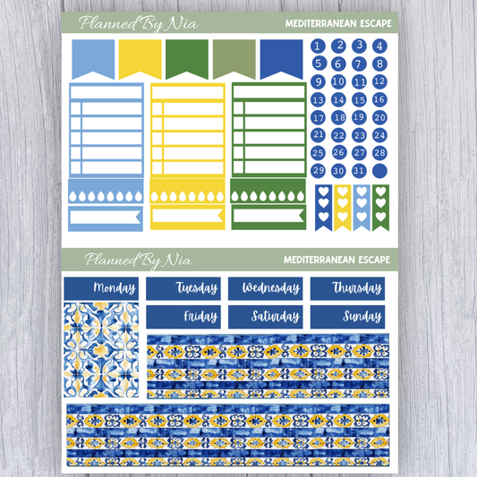 Mediterranean Escape Mini Weekly Sticker Kit