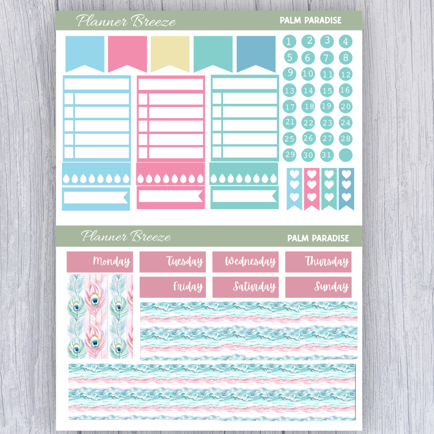 Palm Paradise Full Weekly Sticker Kit