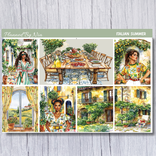 Italian Summer Scene Sticker Sheet