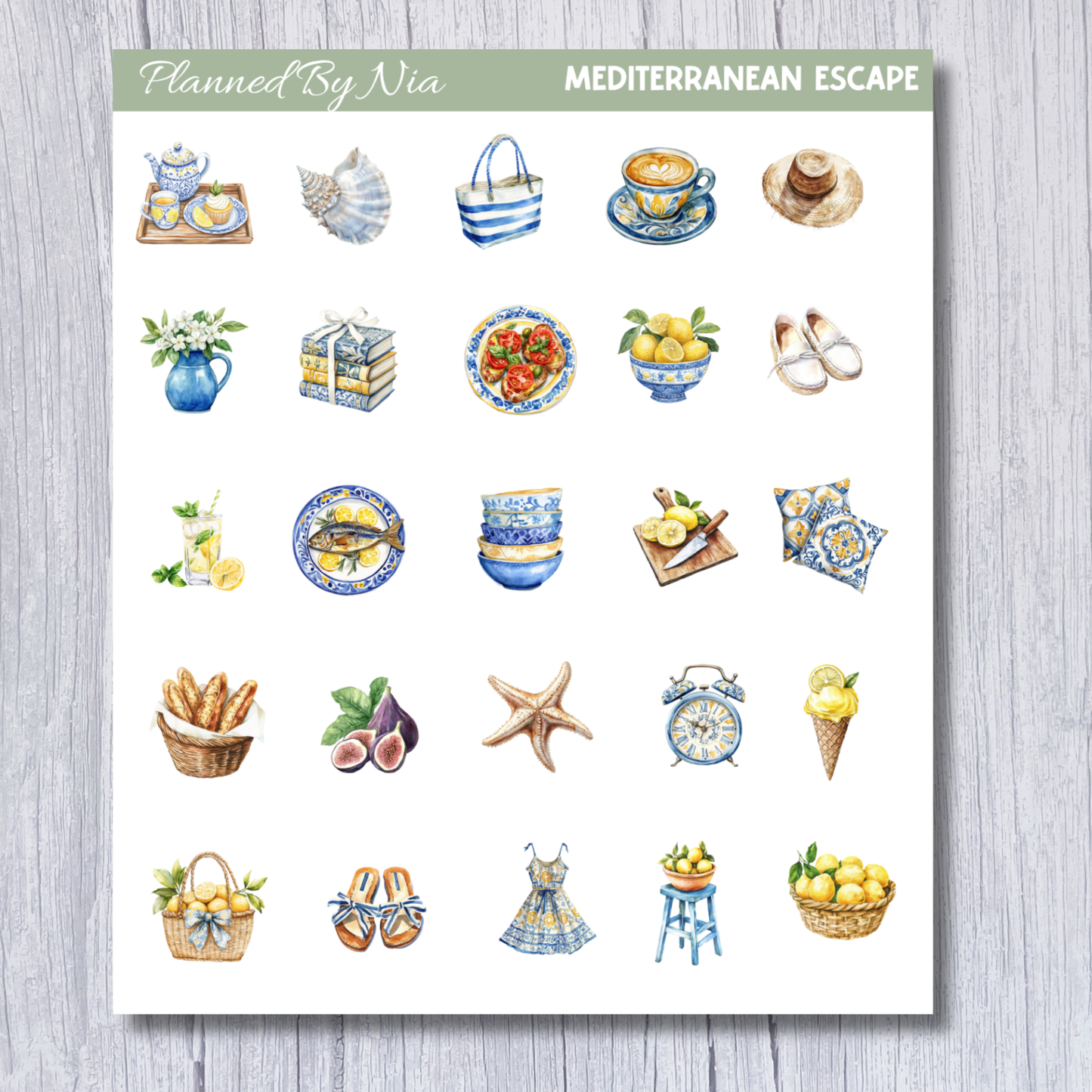 Mediterranean Escape Icon Sticker Sheet