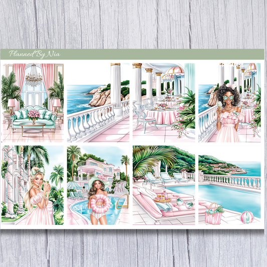 Palm Paradise Scene Sticker Sheet