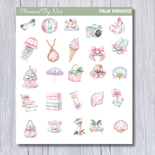 Palm Paradise Icon Sticker Sheet