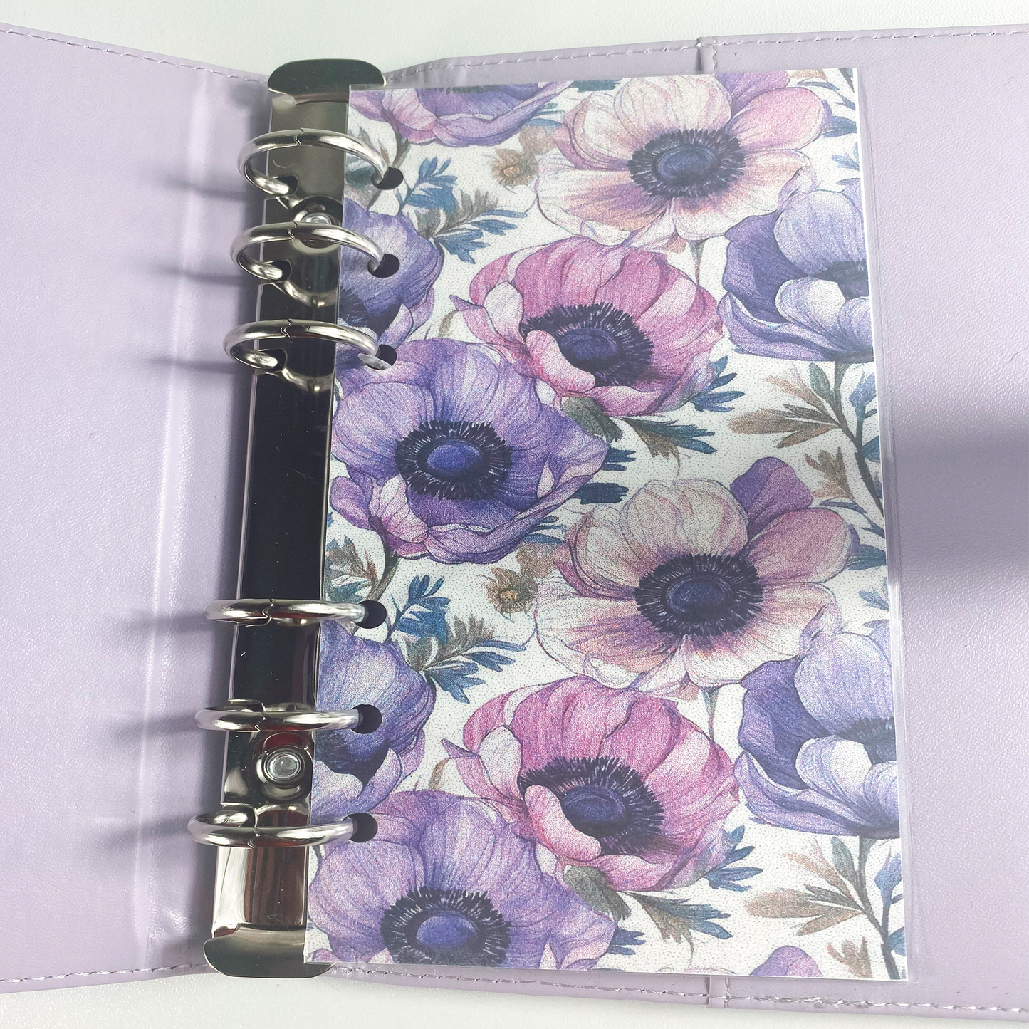 Purple Floral A6 Cash Binder Dashboard