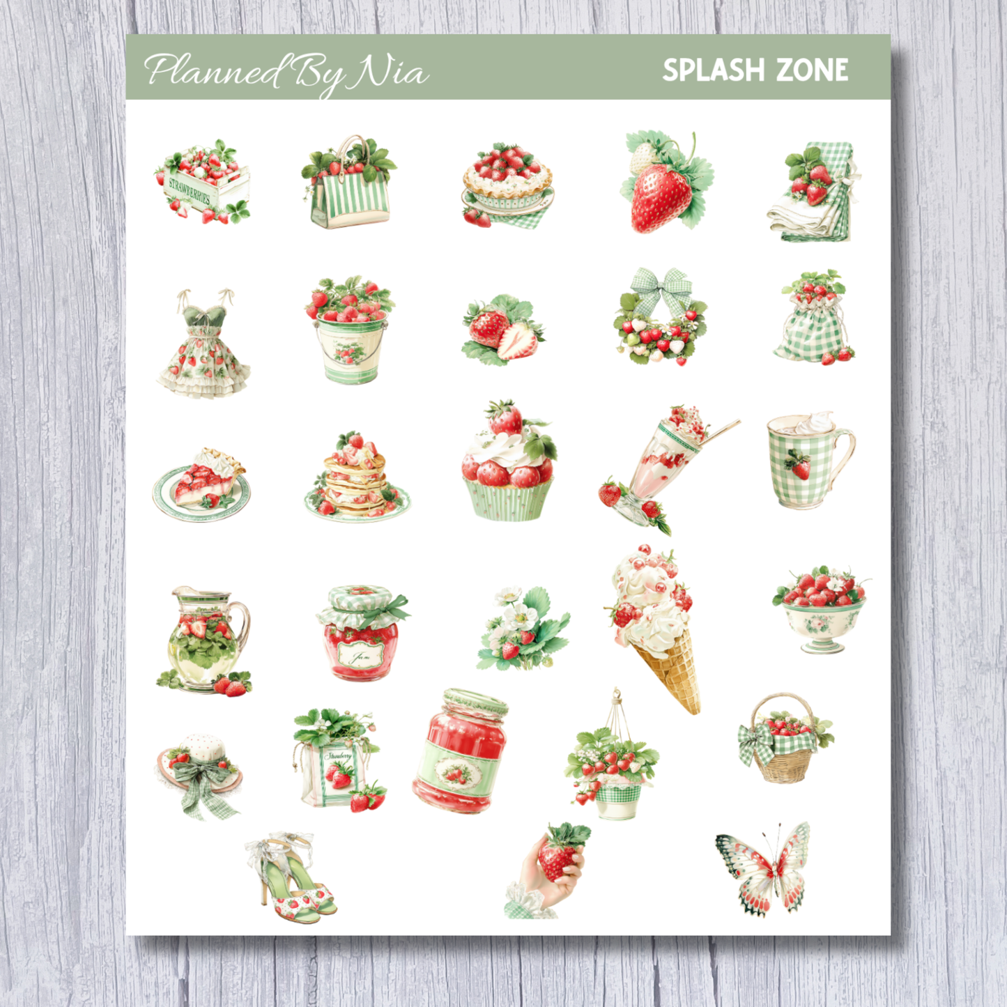 Strawberry Fields Icons Sticker Sheet