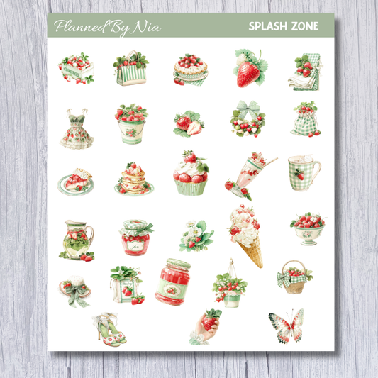 Strawberry Fields Icons Sticker Sheet